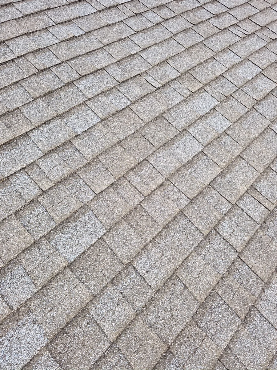 Worn asphalt shingle roof in Atwater before re-roof
